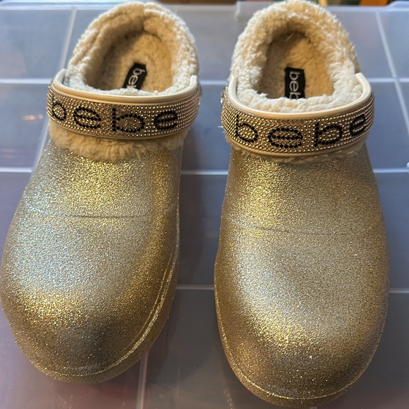 BEBE croc slides. Size 9. NEW, unworn. Gold glitter color. - Picture 4 of 8